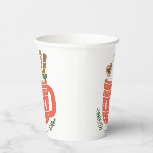 Gezellige Up warme chocolademelk Kerstmis Papieren Bekers (Rechts)