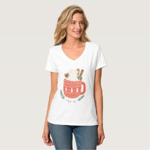 Gezellige Up warme chocolademelk Kerstmis T-shirt
