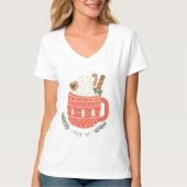 Gezellige Up warme chocolademelk Kerstmis T-shirt (Voorkant)