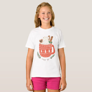 Gezellige Up warme chocolademelk Kerstmis T-shirt