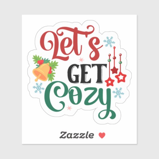 Gezellige vakantievibes met decoratieve kerstsfeer sticker (Vel)