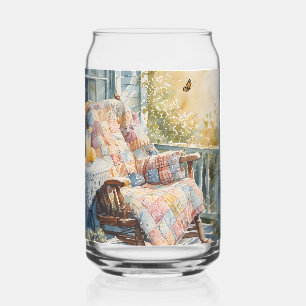 Gezellige veranda met quilt en limonade charme blikvorm glas