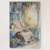 Gezellige veranda met quilt en limonade charme legpuzzel (Verticaal)