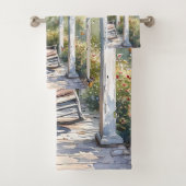 Gezellige veranda met Wisteria en vlinders Bad Handdoek (Insitu)