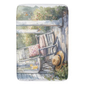 Gezellige veranda met Wisteria en vlinders Badmat (Voorkant Verticaal)