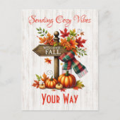 Gezellige vibes op je weg sturen - Herfst Briefkaart (Voorkant)