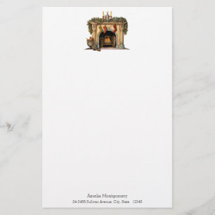 Gezellige Victoriaans open haard kerst Briefpapier