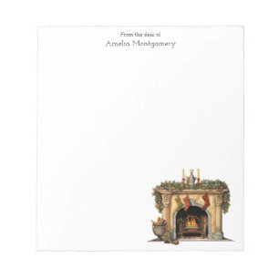 Gezellige Victoriaans open haard kerst Notitieblok