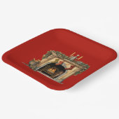 Gezellige Victoriaans open haard kerst Papieren Bordje (Gebogen)