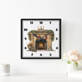 Gezellige Victoriaans open haard kerst Vierkante Klok (Huis)