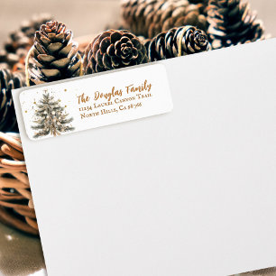 Gezellige Vintage Rustieke Kerstboom Retouradres Etiket