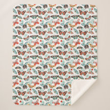 Gezellige vlinder sherpa deken