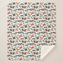 Gezellige vlinder sherpa deken