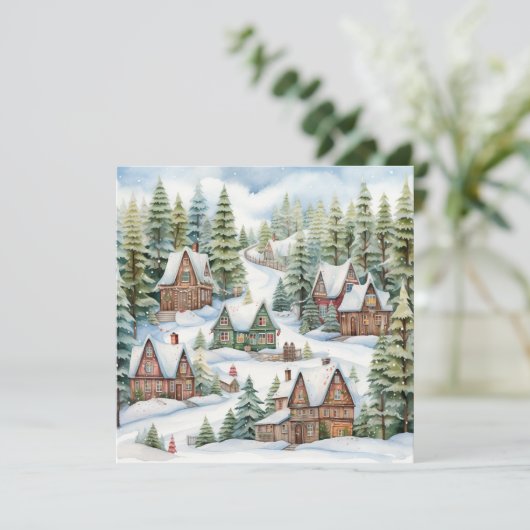 Gezellige vrolijke kerst Kaart (Staand voorkant)