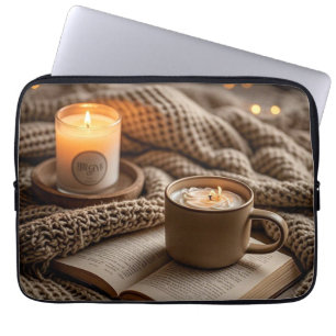 Gezellige warme avondkaarsen en deken laptop sleeve