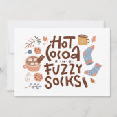 Gezellige warme chocolademelk en wollige sokken on kaart (Voorkant)