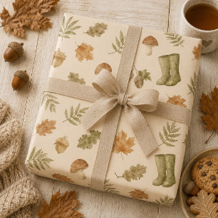 Gezellige warme herfst cadeaupapier