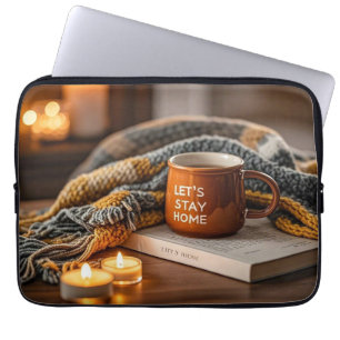 Gezellige warme kaars verlicht avond laptop sleeve
