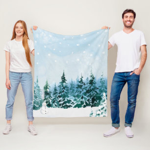Gezellige Winter Bos Fleece Deken
