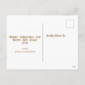 Gezellige Winter Cabin & Snowman | Waterverf kerst Feestdagenkaart (Achterkant)