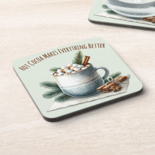 Gezellige Winter Cacaomarshmallow Scene Bier Onderzetter