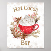 Gezellige winter Hot Cacao Bar Cookies Kerstmis Poster (Voorkant)