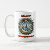 Gezellige Winter Kerstscène Koffiemok (Links)
