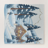 Gezellige Winter Kerststad Legpuzzel (Horizontaal)