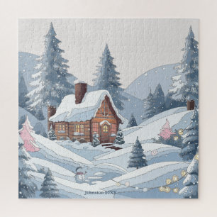 Gezellige Winter Kerststad Legpuzzel