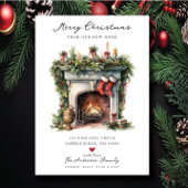 Gezellige Winter open haard verplaatsen Aankondiging