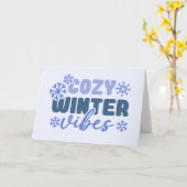 Gezellige Winter Sfeer - Sneeuwvlok Typografie Kaart (Gele Bloem)