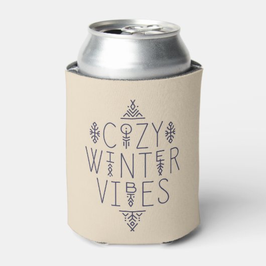 Gezellige Winter Vibes Design Blikjeskoeler (Blikje Voorkant)