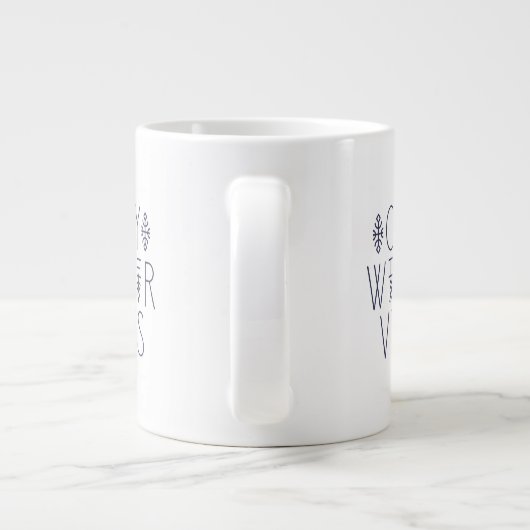 Gezellige Winter Vibes Design Extra Grote Beker (Achterkant)