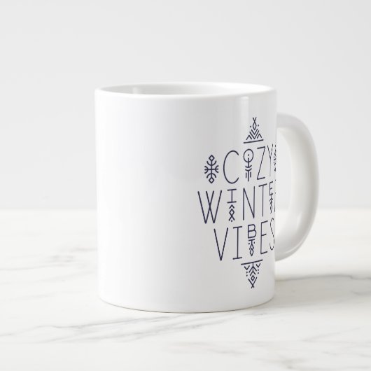 Gezellige Winter Vibes Design Extra Grote Beker (Voorkant rechts)