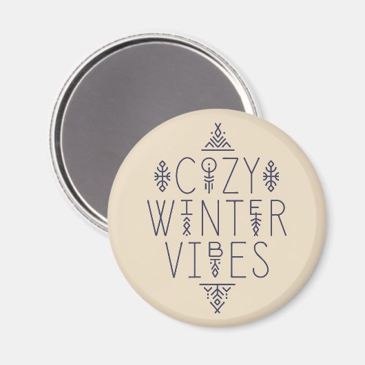 Gezellige Winter Vibes Design Magneet (Voorkant / Achterkant)
