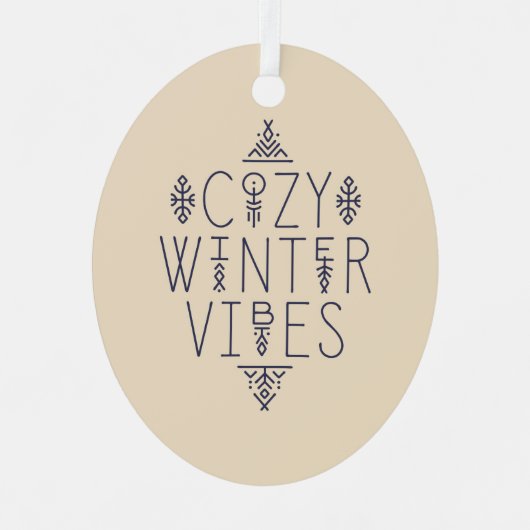 Gezellige Winter Vibes Design Metalen Ornament (Voorkant)