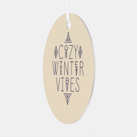 Gezellige Winter Vibes Design Metalen Ornament (Voorkant links)