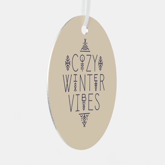Gezellige Winter Vibes Design Metalen Ornament (Voorkant Rechts)