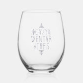 Gezellige Winter Vibes Design Wijnglas Zonder Voet (Voorkant)