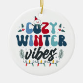 Gezellige Winter Vibes Foto Kerstmis Keramisch Ornament (Voorkant)