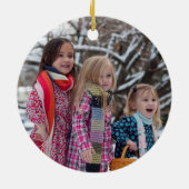 Gezellige Winter Vibes Foto Kerstmis Keramisch Ornament (Achterkant)
