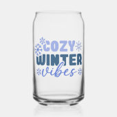 Gezellige Winter Vibes - Snowflake Typografie Blikvorm Glas (Voorkant)