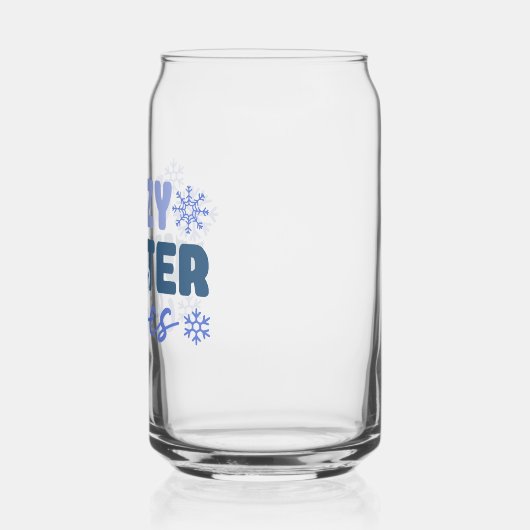 Gezellige Winter Vibes - Snowflake Typografie Blikvorm Glas (Links)
