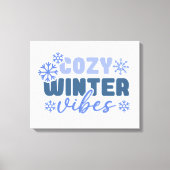 Gezellige Winter Vibes - Snowflake Typografie Canvas Afdruk (Voorkant)