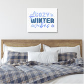 Gezellige Winter Vibes - Snowflake Typografie Canvas Afdruk (Insitu (Slaapkamer))
