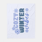 Gezellige Winter Vibes - Snowflake Typografie Fleece Deken (Voorkant)