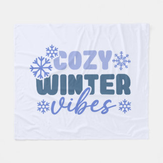 Gezellige Winter Vibes - Snowflake Typografie Fleece Deken
