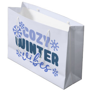 Gezellige Winter Vibes - Snowflake Typografie Groot Cadeauzakje
