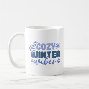 Gezellige Winter Vibes - Snowflake Typografie Koffiemok
