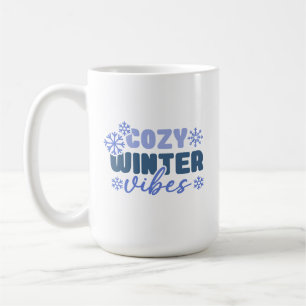 Gezellige Winter Vibes - Snowflake Typografie Koffiemok